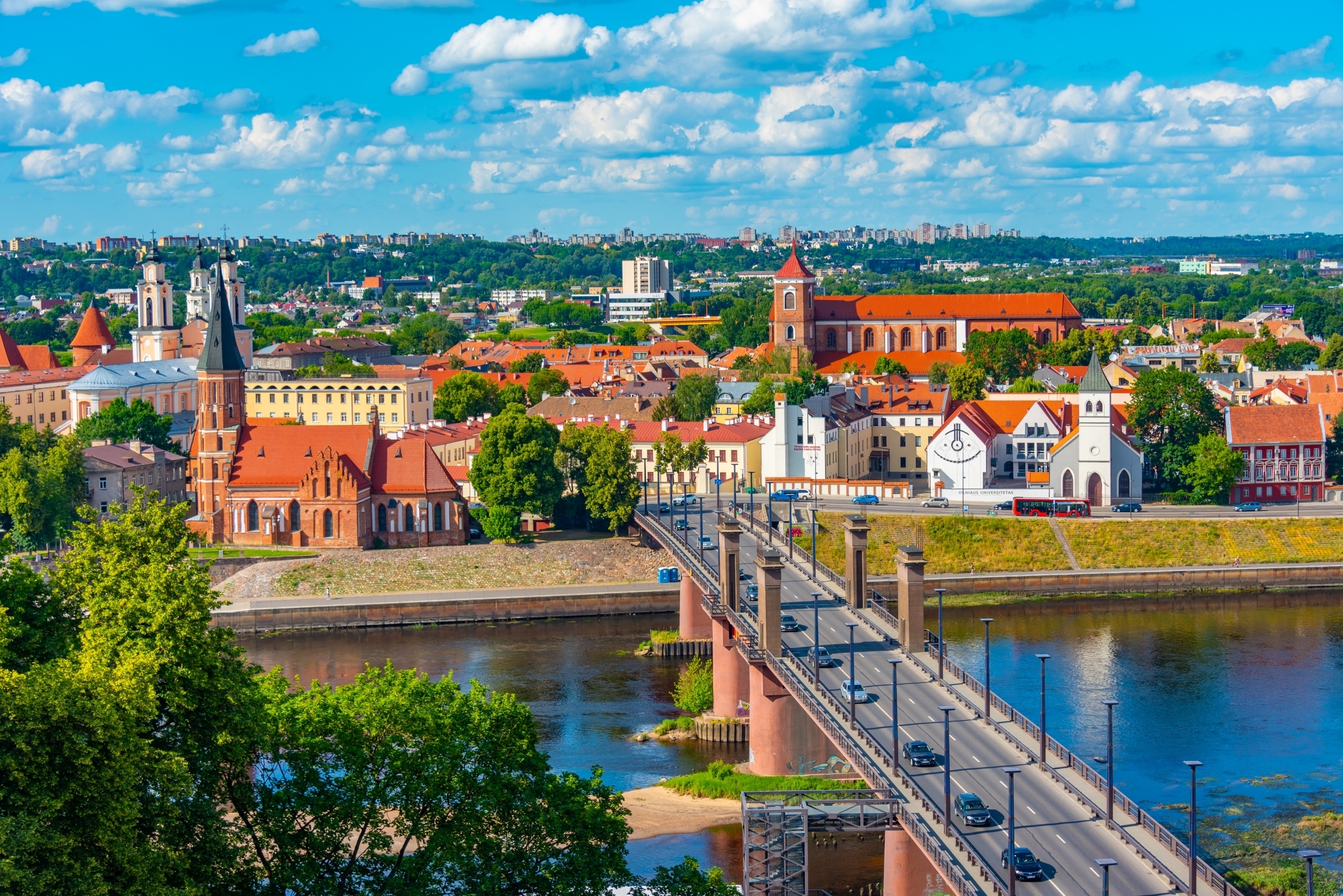 Panorama of Kaunas old town